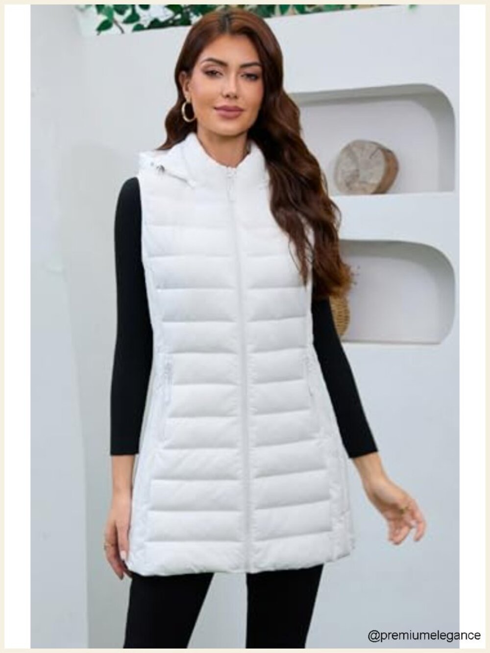 Lightweight Packable Sleeveless Puffer Vest with Detachable Hood for Women - Picture 2 of 6